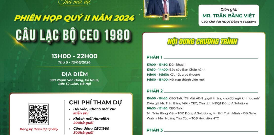 Phiên họp định kỳ quý II năm 2024 CLB CEO 1980