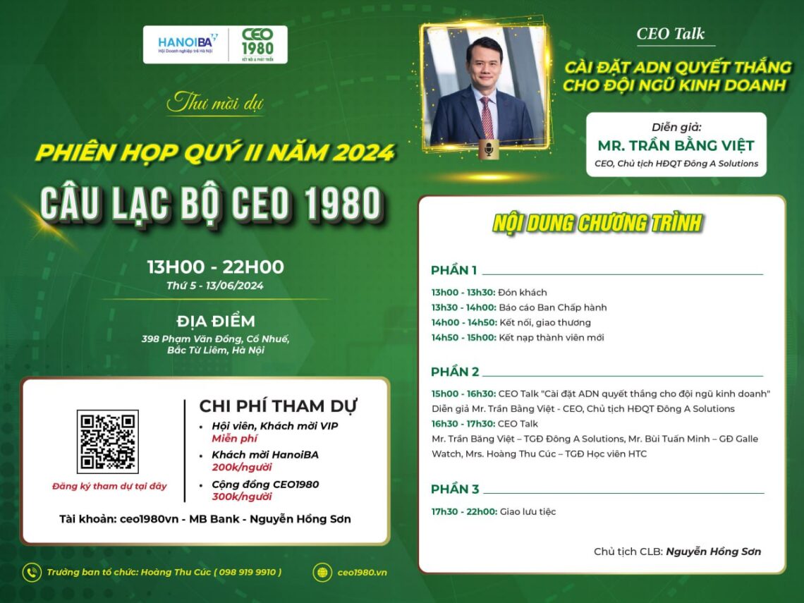 Phiên họp định kỳ quý II năm 2024 CLB CEO 1980